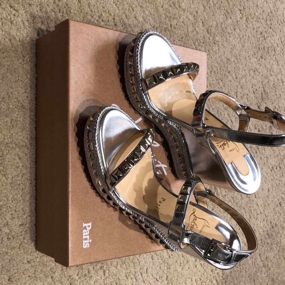 Christian Louboutin cataclou 120 specchio espadrilles platform wedge -  size 39